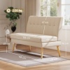 Afbeelding van Homcom Loveseat - Polyester, rubberhout - 118L x 68B x 90H cm - Beige