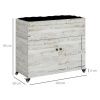 Afbeelding van Outsunny Houten Hoogbed met Opbergvak, Kruidenbed met Wielen, 110 x 50 x 95 cm, Wit