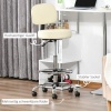 Afbeelding van HOMCOM barkruk - draaistoel met rugleuning - gestoffeerd - beige