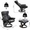 Afbeelding van HOMCOM Relaxfauteuil met voetensteun - Kunstleer, staal - Zwart