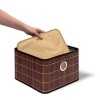 Afbeelding van Bamboe opbergmand - stof - badkamer - 20x31x31 cm - voor speelgoed - opvouwbaar - bruin