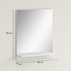 Afbeelding van HOMCOM Badspiegel 50 x 60 cm met Rek, Wandspiegel voor Badkamer en Hal, Wit