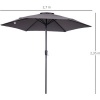 Afbeelding van Outsunny Knikparasol met handkruk - zonnescherm voor tuin en strand
