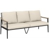 Afbeelding van Outsunny Driezits Rotanbank - PE Rotan, Staal - 176L x 75B x 78H cm - Khaki