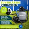 Afbeelding van Tillvex zandfilter voor zwembad 7.900L/h incl. 400g filterkogels grijs met 7-wegklep