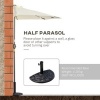 Afbeelding van Outsunny halfronde parasol - 270 x 135 x 240 cm - met LED - beige
