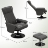 Afbeelding van HOMCOM Relaxfauteuil met voetensteun - Polyester, staal - 69L x 71B x 104H cm - Zwart