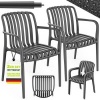 Afbeelding van tillvex® 2-delige Stapelbare Tuinstoelen Weerbestendig met Armleuning