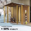 Afbeelding van Outsunny Tuinschuur van staal en kunststof, L152 x B235,7 x H208,7 cm - Bruin