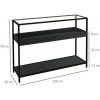 Afbeelding van HOMCOM console tafel - gehard glas - staal - spaanplaat - zwart