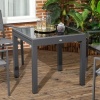 Afbeelding van Outsunny Tuin Eettafel Aluminium, Gehard Glas Zwart