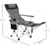 Afbeelding van Outsunny Liggende Campingstoel - Metaal, Oxford-stof - 125L x 48B x 90H cm - Grijs