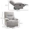 Afbeelding van HOMCOM Relaxstoel van Polyester en MDF, Lichtgrijs, 89L x 98B x 101H cm