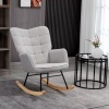 Afbeelding van HOMCOM - Schommelstoel - Fleece Look - Met Armleuningen - Lichtgrijs
