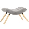 Afbeelding van HOMCOM Zitkruk met voetenbank van berberfleece, tot 120 kg, lichtgrijs, 67 x 45 x 38 cm