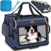 Afbeelding van TRESKO® Opvouwbare hondenbox met likmat en spatel, L, 70 x 52 x 52 cm, marineblauw