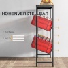 Afbeelding van HOMCOM kratjesrek - staal - 103L x 33B x 113,5H cm - zwart