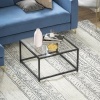 Afbeelding van HOMCOM Salontafel van gehard glas en staal, 68x68x39 cm, zwart