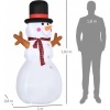 Afbeelding van HOMCOM Opblaasbare sneeuwman 100B x 80D x 182H cm Wit/Zwart