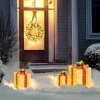 Afbeelding van Outsunny Verlichte Kerstdecoratie 25,5x25,5x35 cm Polyester Oranje
