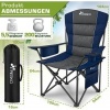 Afbeelding van TRESKO® Opvouwbare Campingstoel tot 150 kg | Klapstoel met Armleuningen & Bekerhouder