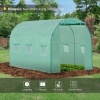 Afbeelding van Outsunny kasfolie 3 x 4 m voor kas, waterdicht, UV-beschermend, scheurbestendig, met 8 vensters