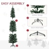 Afbeelding van HOMCOM 6FT Kunstkerstboom met Opvouwbare Zwarte Stand - Groene Decoratie voor Feestdagen