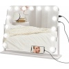 Afbeelding van HOMCOM Hollywood Spiegel met Verlichting - Glas, Metaal - 62,5L x 14B x 52H cm - Wit