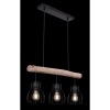 Afbeelding van Globo - hanglamp Mina - natuurlijk zwart - hout en metaal - grote eettafel lamp - E27