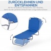 Afbeelding van Outsunny Blau Metalen Ligstoel van Polyester