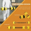 Afbeelding van HOMCOM 25 kg verstelbare 3-in-1 halterset met lange stang - Geel A91-088V01