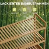 Afbeelding van HOMCOM Bamboe Badkamerrek met non-woven stof - 80L x 30B x 118H cm - Eiken