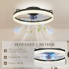 Afbeelding van HOMCOM Plafondventilator met verlichting - Zwart staal en kunststof - 50 x 50 x 12,5 cm