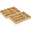 Afbeelding van HOMCOM Opbergmand Waterhyacint, Metaal - 36L x 26B x 5H cm - Natuurlijk Hout