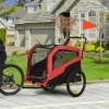 Afbeelding van PawHut 2-in-1 Hondenaanhanger, Fietskar voor Honden, Max. 30 kg, Rood