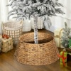 Afbeelding van HOMCOM Kerstboomrok Ø 60 cm van waterhyacint, kerstboommand voor feest en kerst, natuurlijk