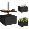 Afbeelding van Outsunny 3-in-1 Parasolstandaard 80 kg, vulbaar met planten, met wielen, zwart voor balkon