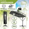 Afbeelding van tillvex® Rechthoekige Aluminium Parasol Ø 330 cm met Afdekking en Windscherm
