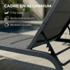 Afbeelding van Outsunny aluminium ligstoel met 6-voudig verstelbare rugleuning en wielen, donkergrijs