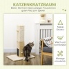 Afbeelding van PawHut Kratzboom van Spanplaat, Polyester - 59,5L x 39B x 79H cm - Beige