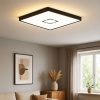 Afbeelding van Briloner Leuchten - Led-plafondlamp, 22 W, 3000 lumen, vierkant, wit-zwart met achtergrondlicht