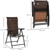 Afbeelding van Outsunny Vouwstoel van PE Rattan, Staal Bruin