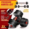 Afbeelding van RE:SPORT 2-in-1 Halters Set 20kg | Verstelbare Dumbbell & Barbell met Stervergrendelingen