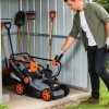 Afbeelding van Outsunny Elektrische Grasmaaier 1200 W, 34 cm, 35L opvang, mulchfunctie, 6 maaihoogtes