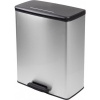Afbeelding van Curver Decobin Prullenbak - 65L - Rechthoekig - Zilver Metallic