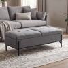 Afbeelding van HOMCOM Opberghocker van linnenstof, metaal - 117x50x44 cm - Grijs