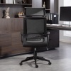Afbeelding van HOMCOM Bureau Stoel - Polyester, Schuim - 69L x 60,5B x 109-117H cm - Donkergrijs