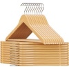Afbeelding van SONGMICS - Houten kledinghangers - set van 20 - antislip, draaibare haak, natuurlijke kleur