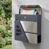 Afbeelding van Homcom Brievenbus - Roestvrij staal, 37x10x37 cm - Donkergrijs