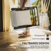 Afbeelding van Outsunny Metalen Ligstoel, Beige Gaasstof
